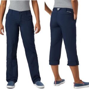 Columbia long roll up 100% nylon hiking pants gorpcore PFG Aruba navy blue 14